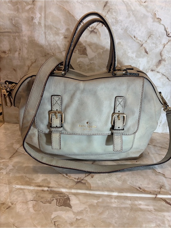 kate spade Handbags - Kate Spade Cobble Hill Leslie Leather Satchel Blue Crossbody Buckle Front